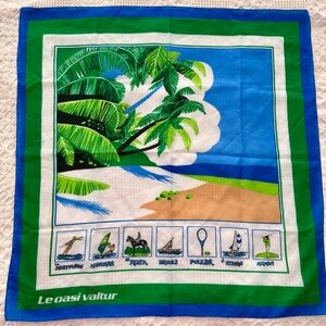 Le Oasi Valtur Italian vintage Scarf —Summer Sports theme